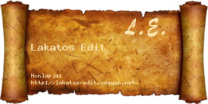 Lakatos Edit névjegykártya